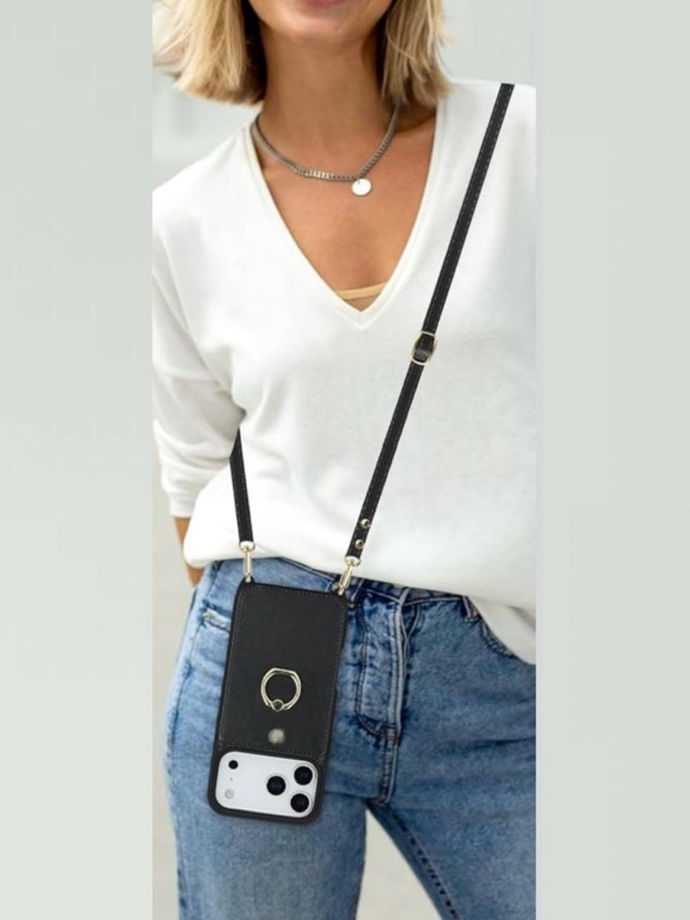 💞 New Black Crossbody Phone Wallet Bag Compatible with iPhone 17 Pro